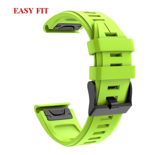 Green 20 22 26 мм силиконовый ремешок Easyfit для часов Garmin Fenix 5X5 5S 3HR 5X 5Plus Forerunner 945 быстросъемный ремешок на запястье - Цвет: Green