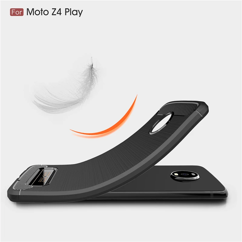 Чехол для Motorola Moto Z4 Play твердый резиновый бампер чехол из углеродного волокна
