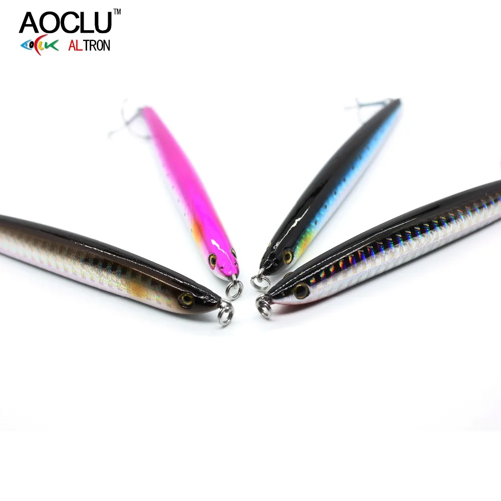 

AOCLU 4 pcs/lot wobbler Super Quality 4 Colors 10.5cm 27g Hard Bait Minnow Crank VIB Stick Fishing lures 4# VMC hooks sinking