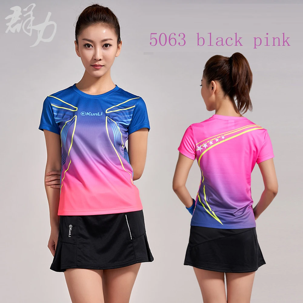 Kunli 2018 new men's women's tennis shirt outdoor sports  clothing running badminton clothing basketball short T-shirt shirt