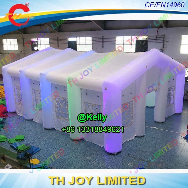 Бесплатная доставка двери светодиодное освещение надувная Свадебная палатка