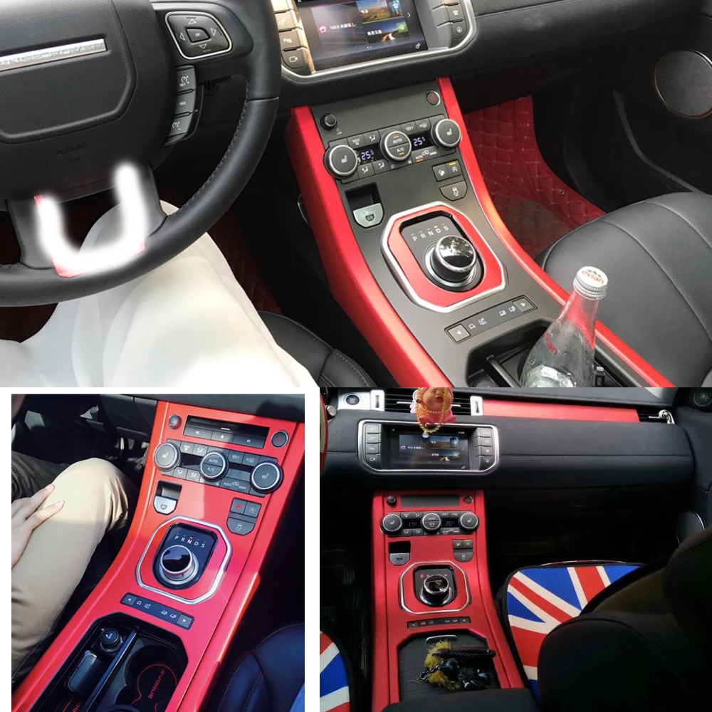 Для Land Rover Range Rover Evoque внутренняя Центральная панель управления дверная ручка наклейки из углеродного волокна наклейки аксессуары для стайлинга автомобилей
