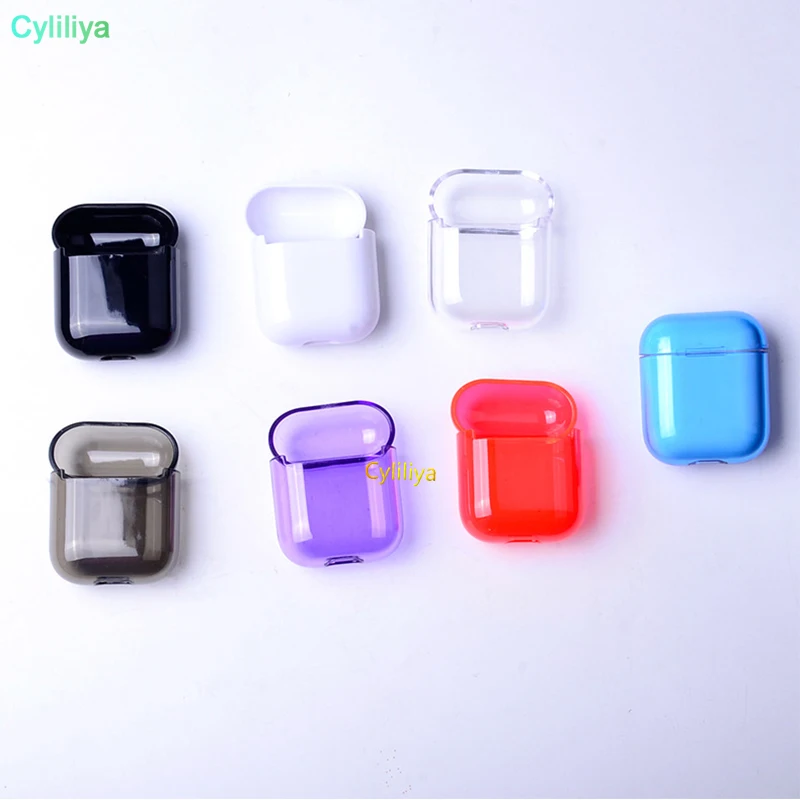200pcsEarphone Защитный чехол противоударный прозрачный цветной Air Pods защитный Жесткий