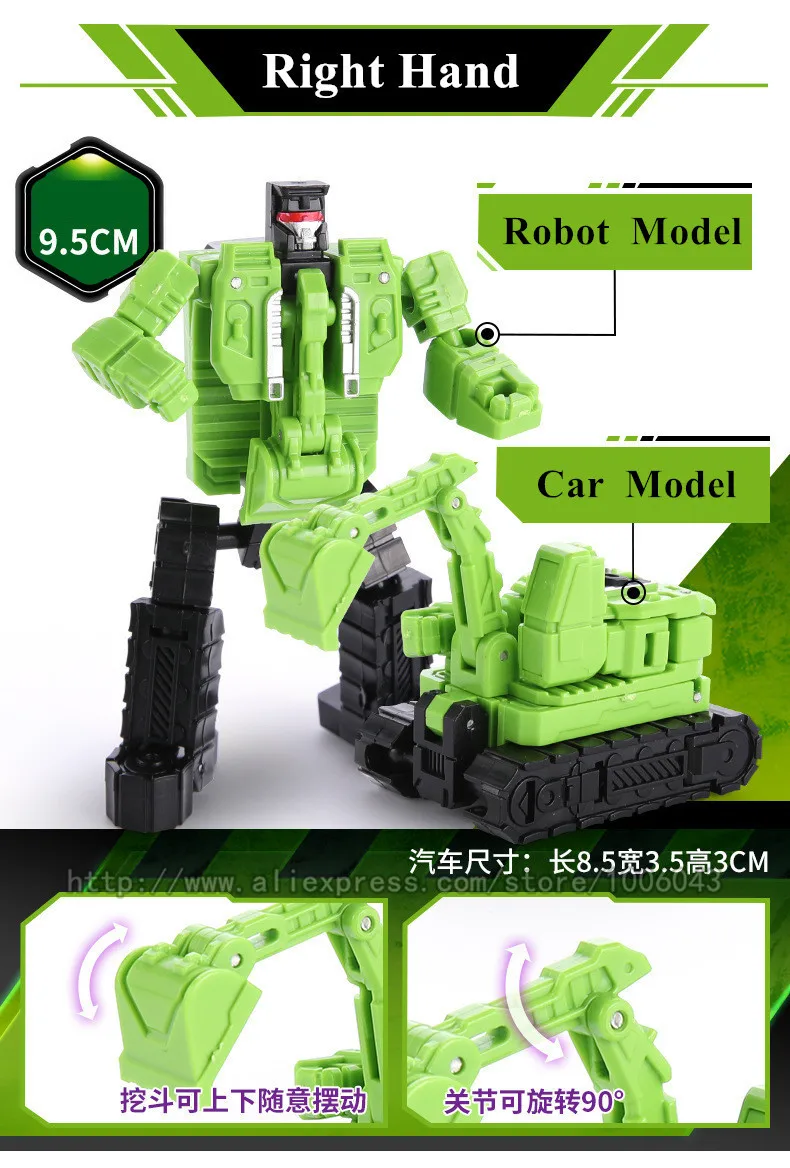Wei jiang 6 в 1 комплект Разрушитель Трансформации Игрушки крутой ко G1 DX9 фигурка Аниме Робот автомобиль инженерный грузовик модель мальчик ребенок
