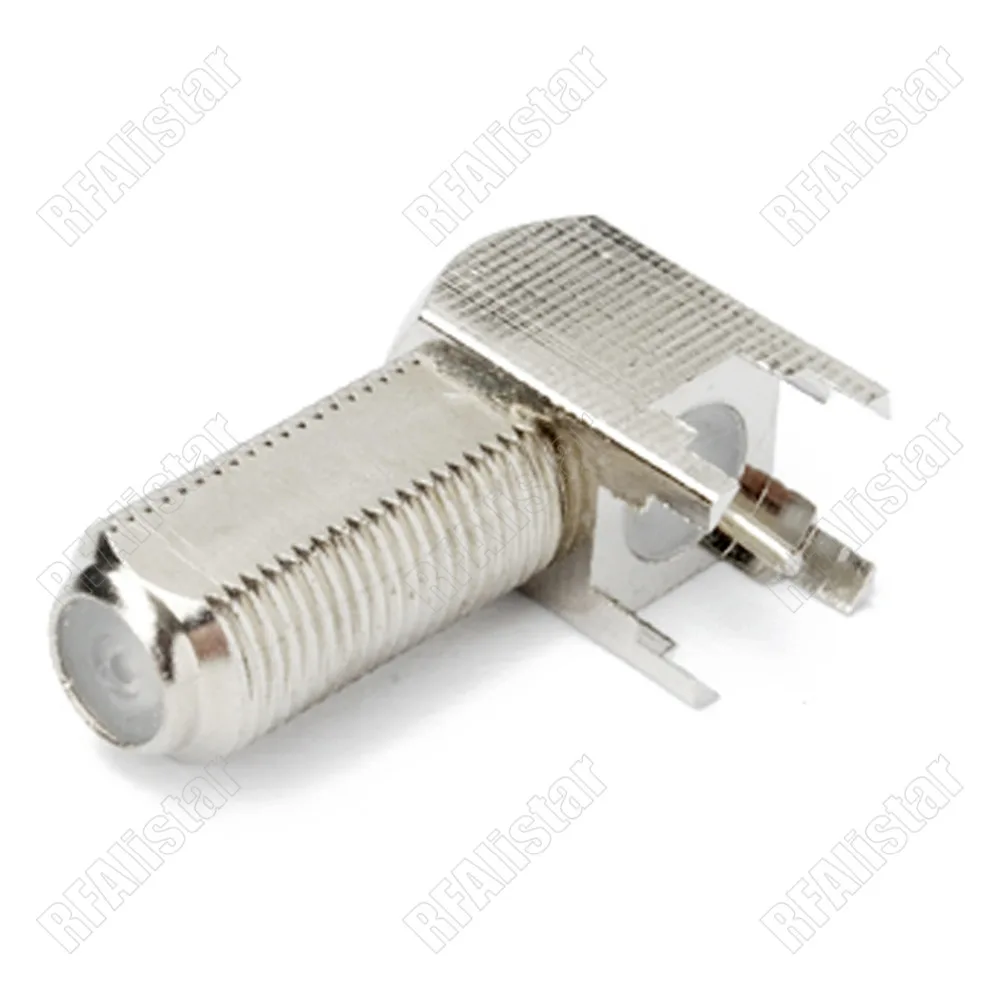 50 шт. F-Type Jack Female Thru отверстие под прямым углом PCB крепление длинная версия RF разъем