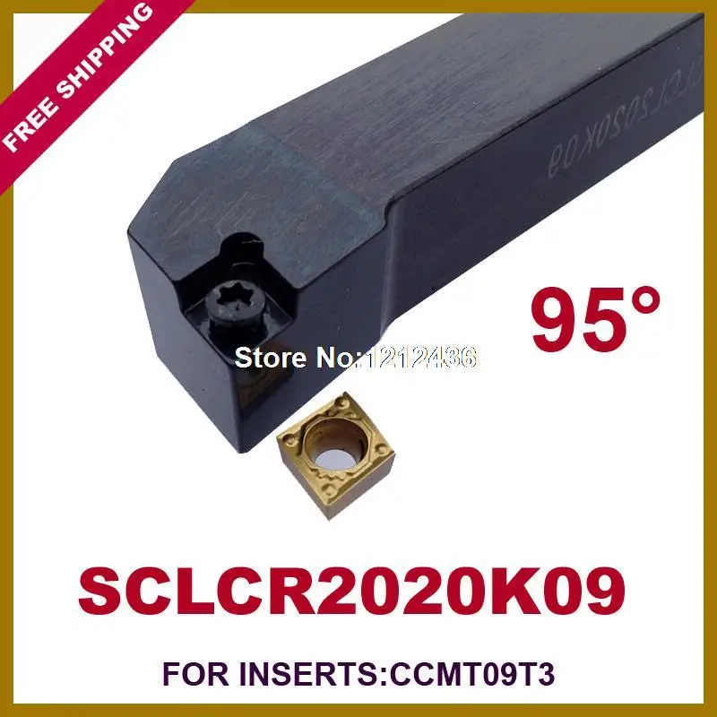 

Free Shipping SCLCR 20*20*125mm Lathe Tools Holder Suit for CCMT09T3 95 Degree External Screw Down Locked