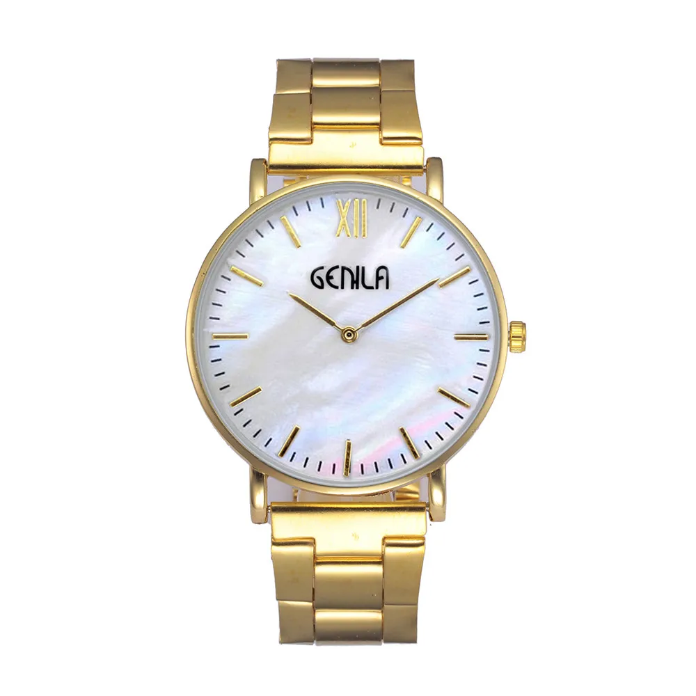 ЖЕНСКИЕ НАРЯДНЫЕ часы золотые из нержавеющей стали GENILA брендовые Модные женские