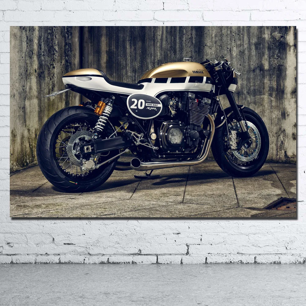 Мотоцикл Yammaha XJR1300 кафе рейсер Superbike рисунок Печатный настенный художественный