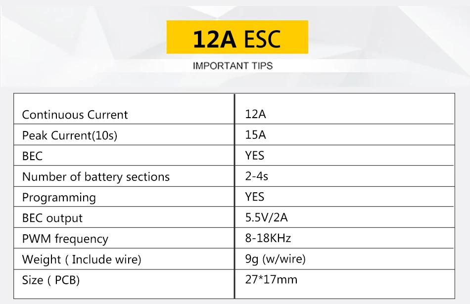VGOOD бесщеточный ESC 6A/12A/20A/30/40A/60A/80A/100A/120A 2 с 32-бит с 1.5A SBEC для неизменяемой геометрией крыла RC самолет запасные части