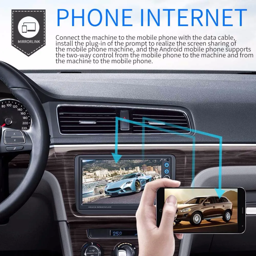 AMPrime автомобильный Радио 2din универсальный мультимедийный плеер 7 &quotBluetooth