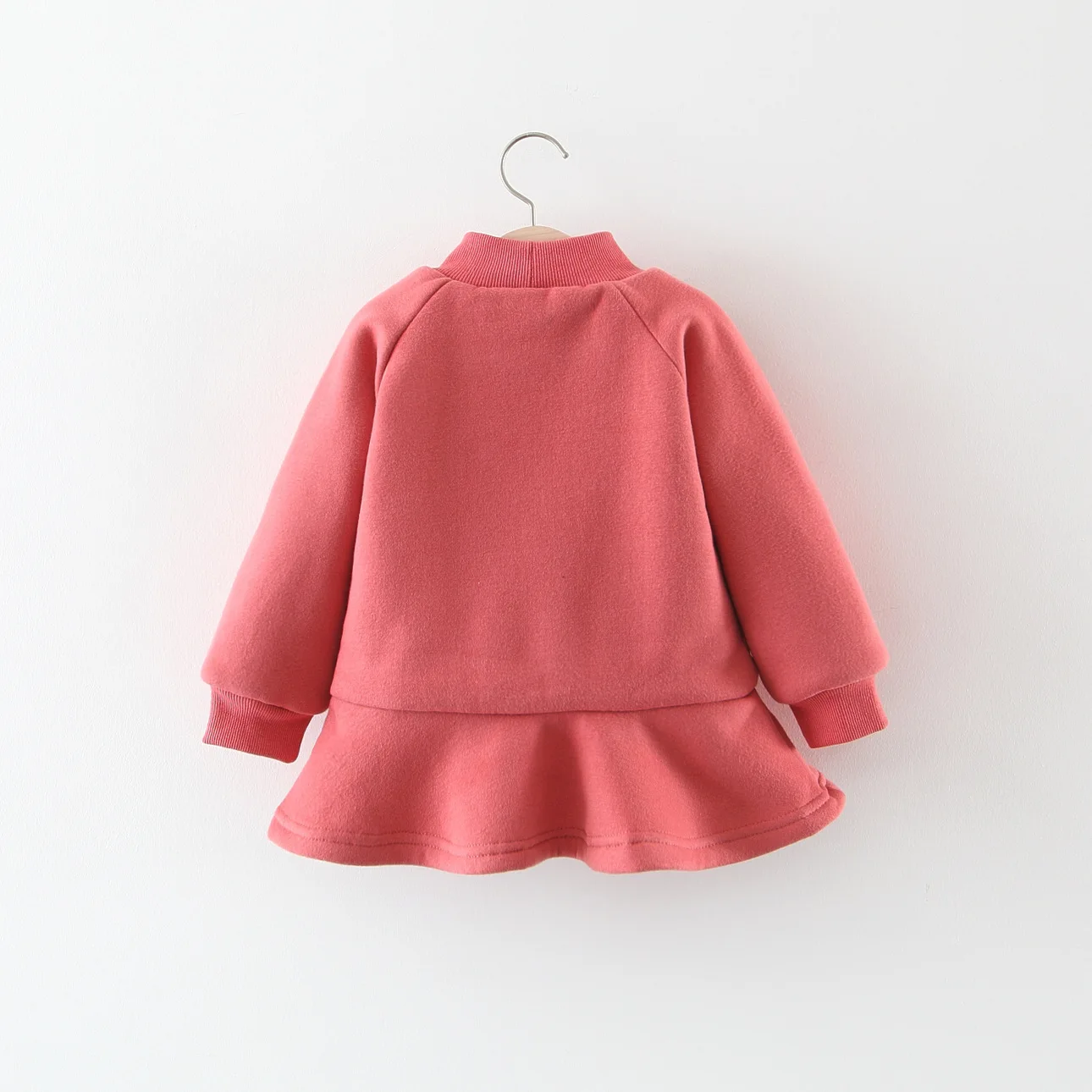 BibiCola Winter Cotton Kids Girl Dresses Long Sleeve Princess Thicken Dress Cartoon O-neck Casual Pleated Velvet | Детская одежда и