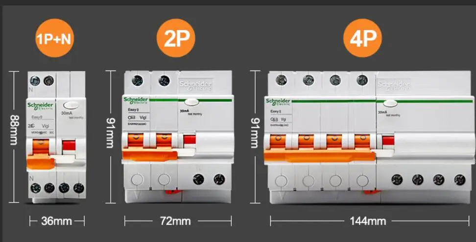 Schneider цепи автоматический воздушный выключатель EASY9 C20 1P+ N C40 Американская классификация проводов 2р 3P C25 4P 6A 10A 16A 20A 25A 32A 40A 50A 63A