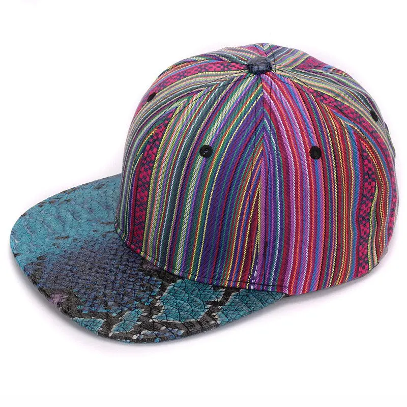 Blue Skin HATLANDER,, кожа, змеиная кожа, бейсболки с плоским козырьком, спортивные кепки, casquette, уличная хип-хоп кепка для мужчин и женщин - Цвет: Blue Skin