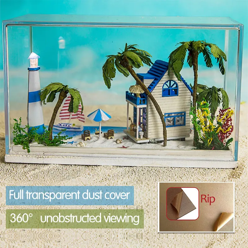 DIY деревянный дом Miniaturas с мебели DIY Эгейское море миниатюрный дом Кукольный домик детские игрушки подарок на Рождество и день рождения N002