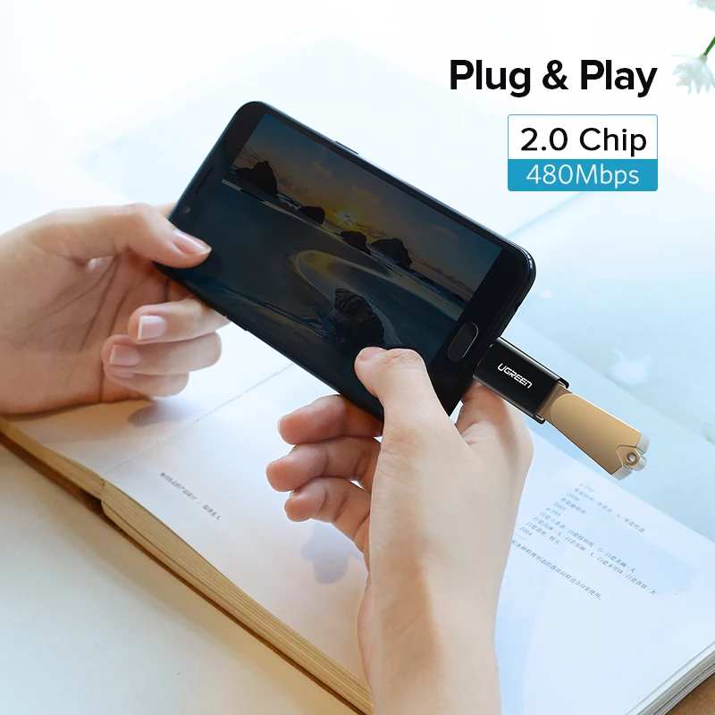 Ugreen OTG кабель Micro USB Мужской к USB 2,0 Женский OTG адаптер конвертер для samsung Galaxy S7 Galaxy Note 5 Galaxy Tab 3 планшет