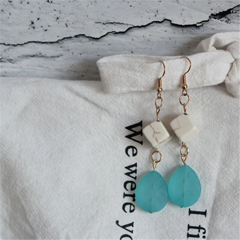 1 пара мята Янтарная капля серьги Бесплатная доставка|drop earrings|earrings freeearrings free shipping