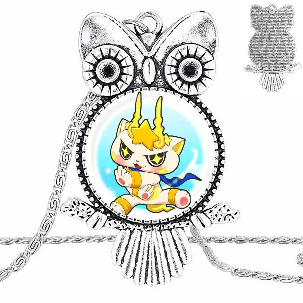 EJ Glaze Yokai Yo-Kai бижутерия со стеклянными кабошонами с колье длинной подвеской Сова