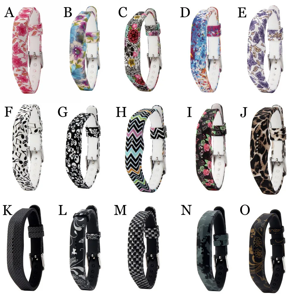Силиконовый спортивный сменный браслет на запястье с принтом для Fitbit Flex 2