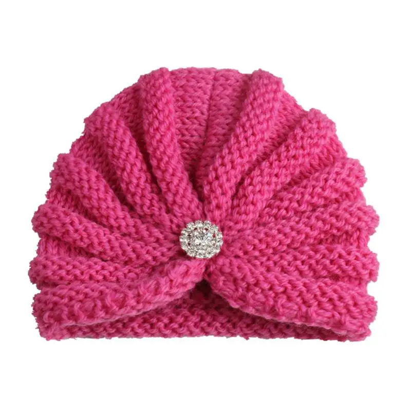 New Style Baby Winter Hat Wool Knitting Belt Drill Cap Kids Newborn Solid Color Warm for Girls | Детская одежда и обувь
