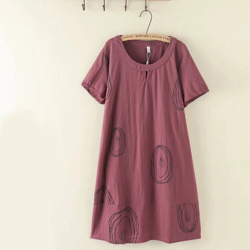 Женское льняное платье размера плюс модные хлопковые платья зеленого и красного