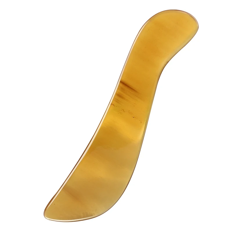 

Authentic White Buffalo Horn Guasha Care Tool Scraping Plate Shaving Face Facial Beauty Scraper S Type Thin Delineation Spot