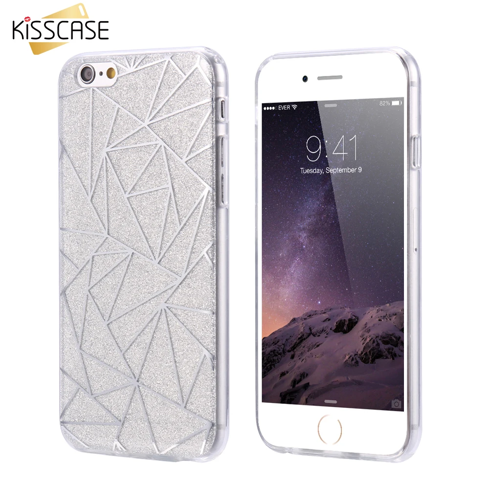 KISSCASE Plating Shining Phone Case For iPhone 6 6s 7 8 Plus 5 5S SE Shiny Bling TPU + PC Cover Coque Huawei P10 Caso |