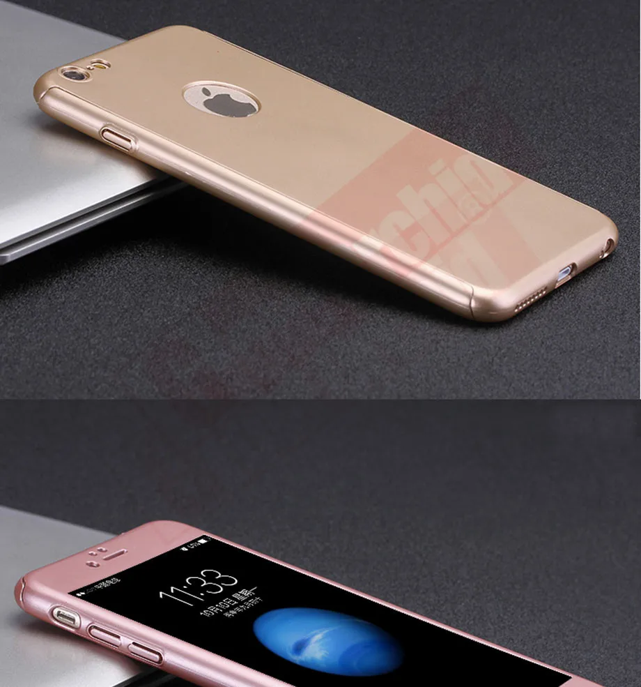 Золотая Орхидея 360 градусов полный Чехол для iphone 6 6s 7 Plus чехол s wish закаленное стекло для iphone 8 8 Plus X чехол для телефона Capa