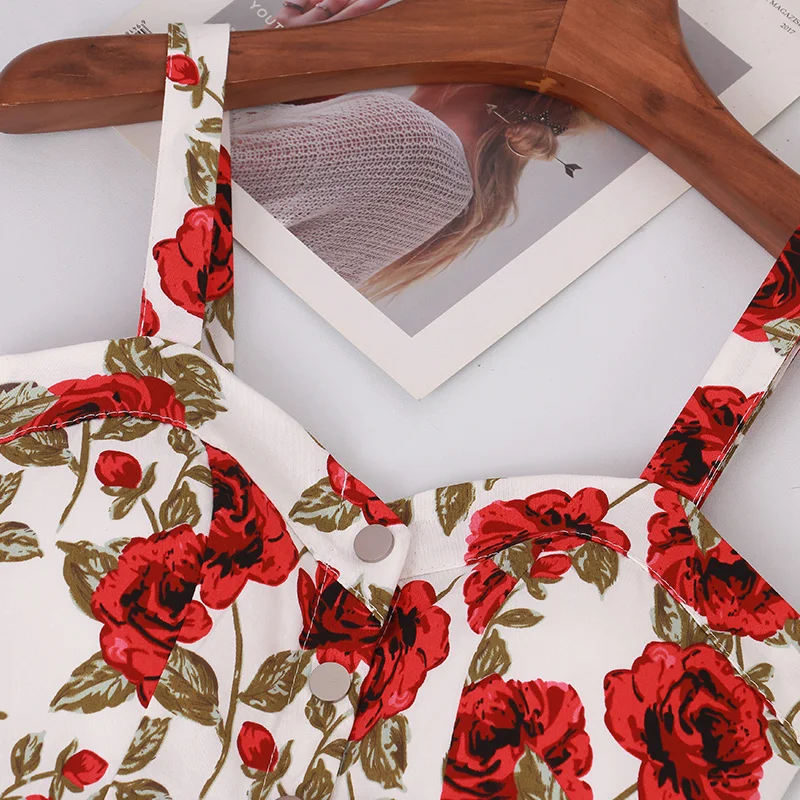 Женское короткое винтажное платье в горошек Boho повседневное пляжное на бретелях