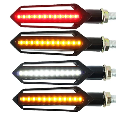 2cs Front 2cs Rear Мотоцикл поворотники задний светильник светодиодный течёт вода мигающий мигалка тормоз/ходовой светильник DRL мигалка задний фонарь для Honda - Цвет: 2cs Front 2cs Rear