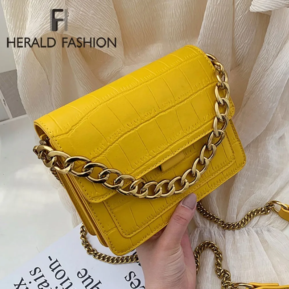 Herald Fashion Сумка через плечо с крокодиловым узором для женщин качественная кожаная