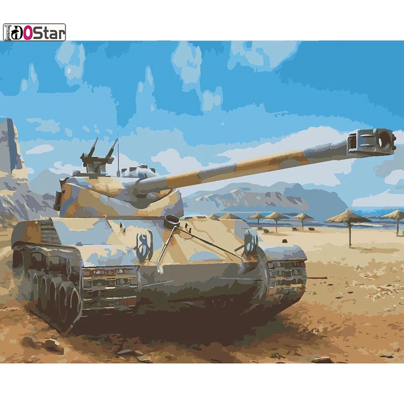 Картина по номеру 40x50 см огромный корабль Танк DIY Рисование на холсте для