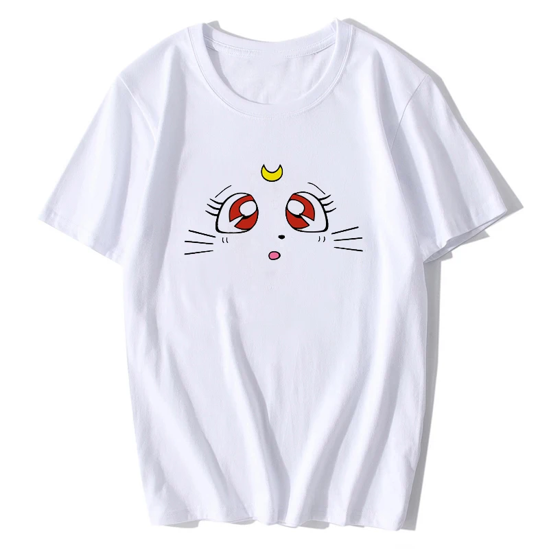 Sailor Moon Eye Футболка женская футболка Harajuku японская аниме Сейлор Мун одежда футболка Женская милая Kawaii летняя футболка - Цвет: Небесно-голубой