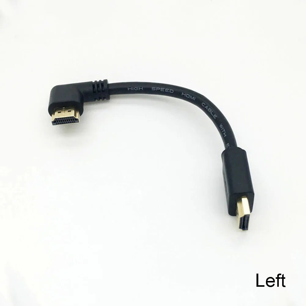 Черный 15 см короткий HDMI штекер 90 ° угловой кабель для 4k tv HD tv| |
