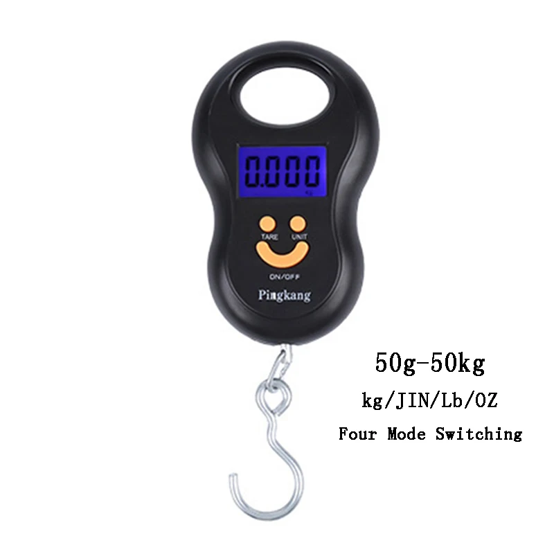 50kg 10g Urijk 50 кг/10 г цифровые весы портативные ЖК-электронные весы для багажа для путешествий крючок для рыбы подвесные весы баланс веса ручной - Цвет: 50kg 10g