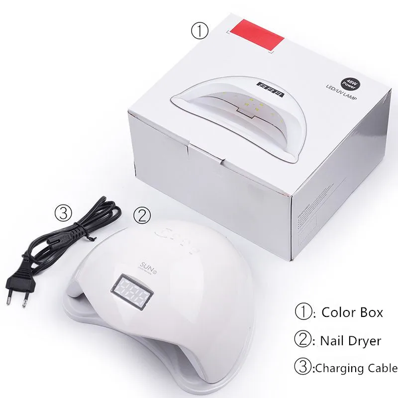 48 Вт УФ фототерапия для ногтей сушильная лампа гель лака солнцезащитный свет