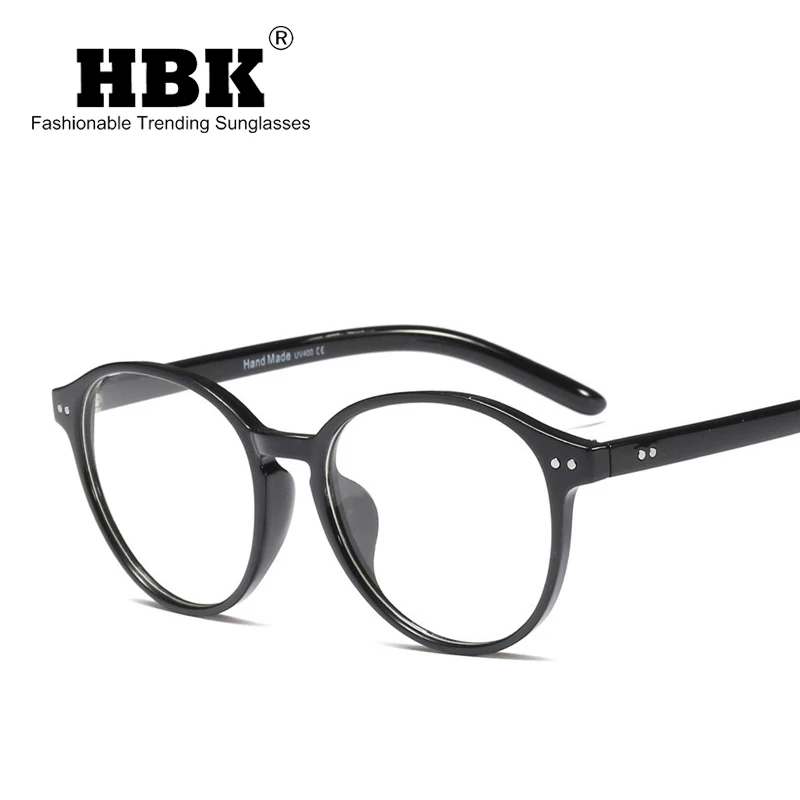 C1black.clear HBK круглые кошачьи глаза очки с заклепками оправа для мужчин и женщин сексуальные оптические модные очки Близорукость Компьютерные очки фирменный дизайн очки - Цвет оправы: C1black.clear