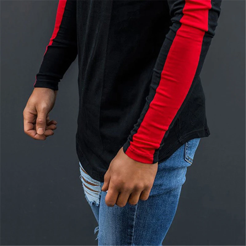 UplzCoo 2019 Harajuku Fitness Sports Men long sleeve T-Shirts Patchwork Cotton Tee Tops Women Spring Black Streetwear JA146 | Мужская