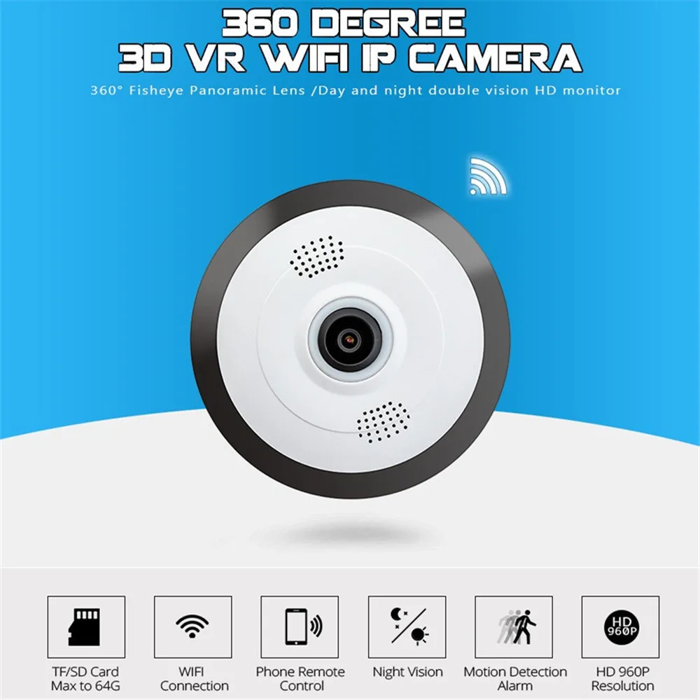 960 P IP Камера 360 панорамный дом безопасности Мини Wi-Fi P2P Fisheye Камеры Скрытого