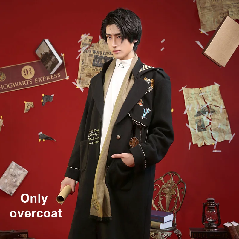 Hufflepuff Косплей шланг шарф Харрис Поттер костюм рубашки Толстовка coleccion куртка плащ для женщин мужские наборы - Цвет: Hufflepuff overcoat