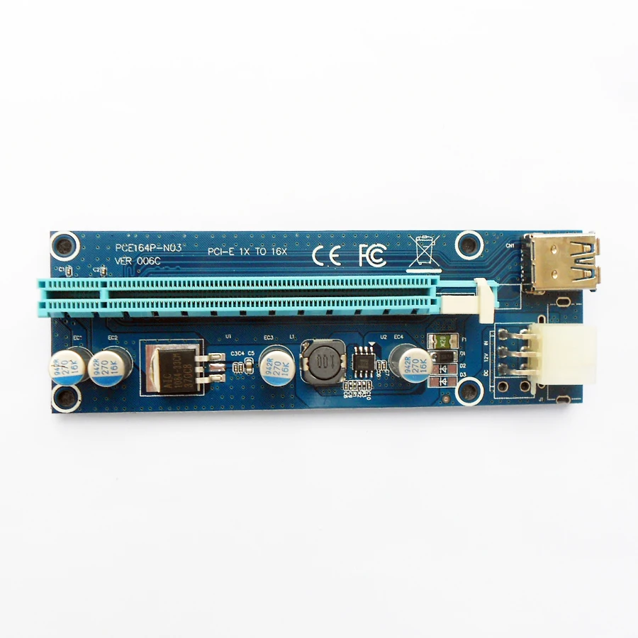 VER 006C PCI E стояки карты 1x к 16x USB 3 0 кабель SATA 6Pin Мощность для БТД Шахтер машина
