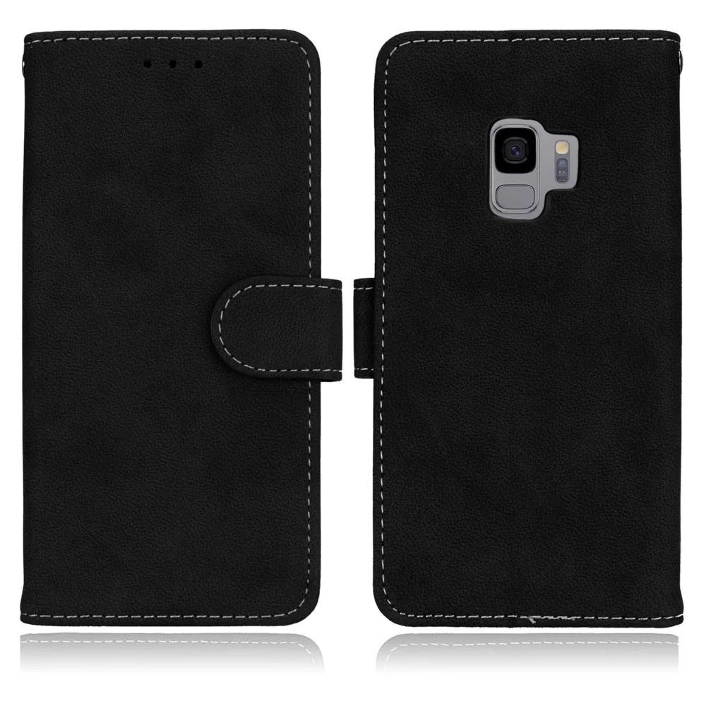 Роскошный Матовый кожаный чехол с откидной крышкой для Samsung Galaxy S3 S4 S5 S6 S7 Edge S8 S9 Plus
