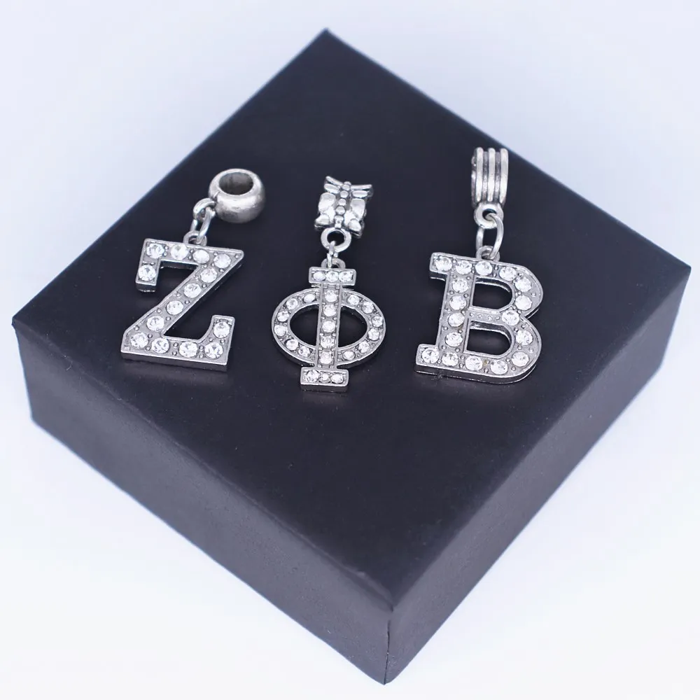 Сплав белые кристаллы греческие буквы zeta phi beta charms ZPB sorority ювелирные изделия для