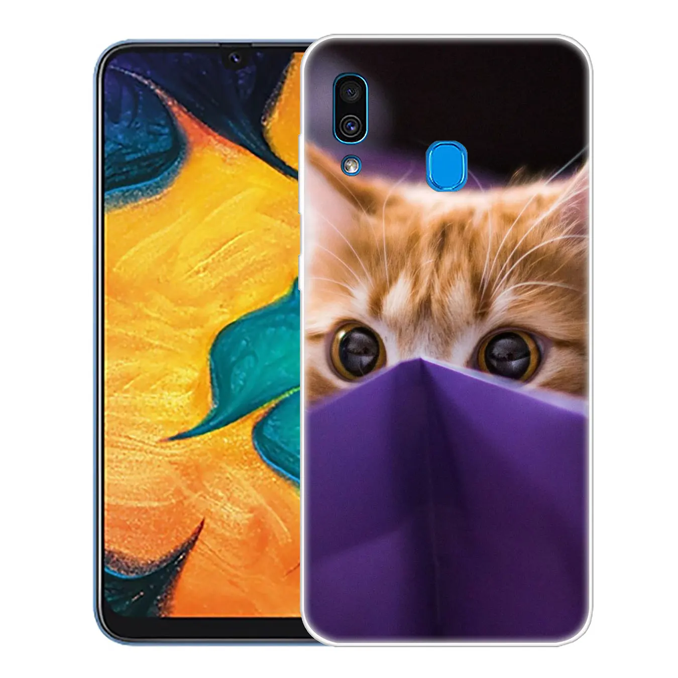 Чехол для телефона Lavaza Merry Christmas cat серый милый чехол Samsung Galaxy A70 A60 A50 A40 A30 A20 A10 M10 M20 M30