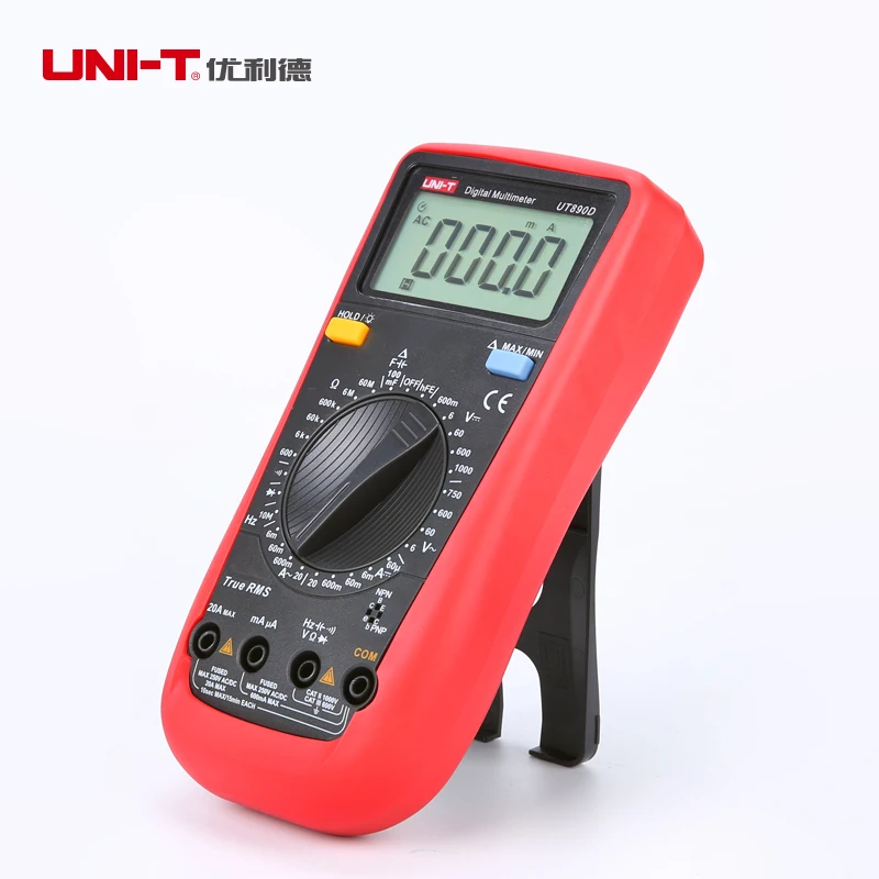 UNI T UT890D Цифровой мультиметр True RMS AC/DC Напряжение Ток Сопротивление тестеры Multi