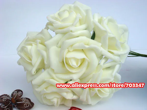 Fast Shipping!! 432 Bunches=72 Bouquets  ( 7-7.5cm )  Soft Touch Artificial Foam Roses  Bouquet Decorative Flowers Boutique