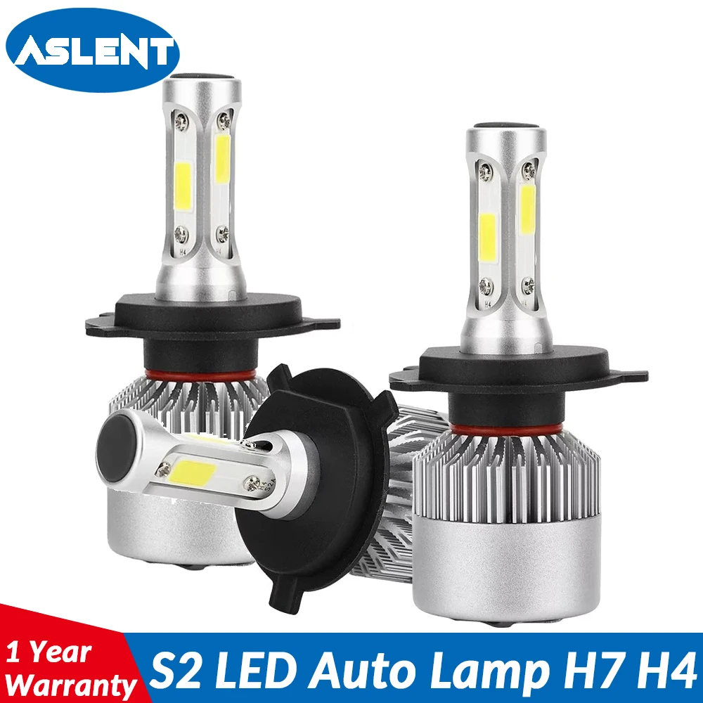 Aslent S2 светодиодный 72 Вт 8000lm автомобильных фар H7 H4 лампы HB2 H1 H3 H11 HB3 9005 HB4 9006 9004 9007 9012