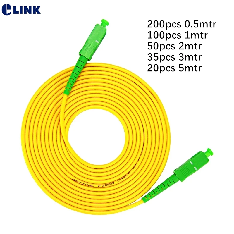20/35/50/100200pcs SCAPC fiber patchcord 0.5 1m 2m Singlemode Simpex patch cable SM SX SC/APC-SC/APC optical fibre jumper 0.3dB