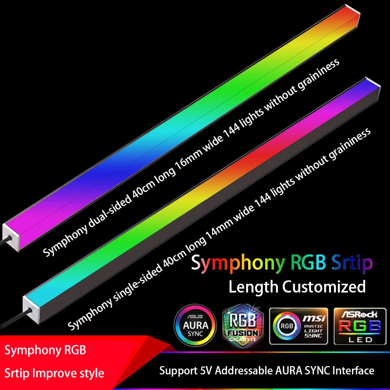 Симфония шасси лампы для чтения магнитными RGB полоса 40 см загрязнения атмосферы 5V ASUS AURA SYNC