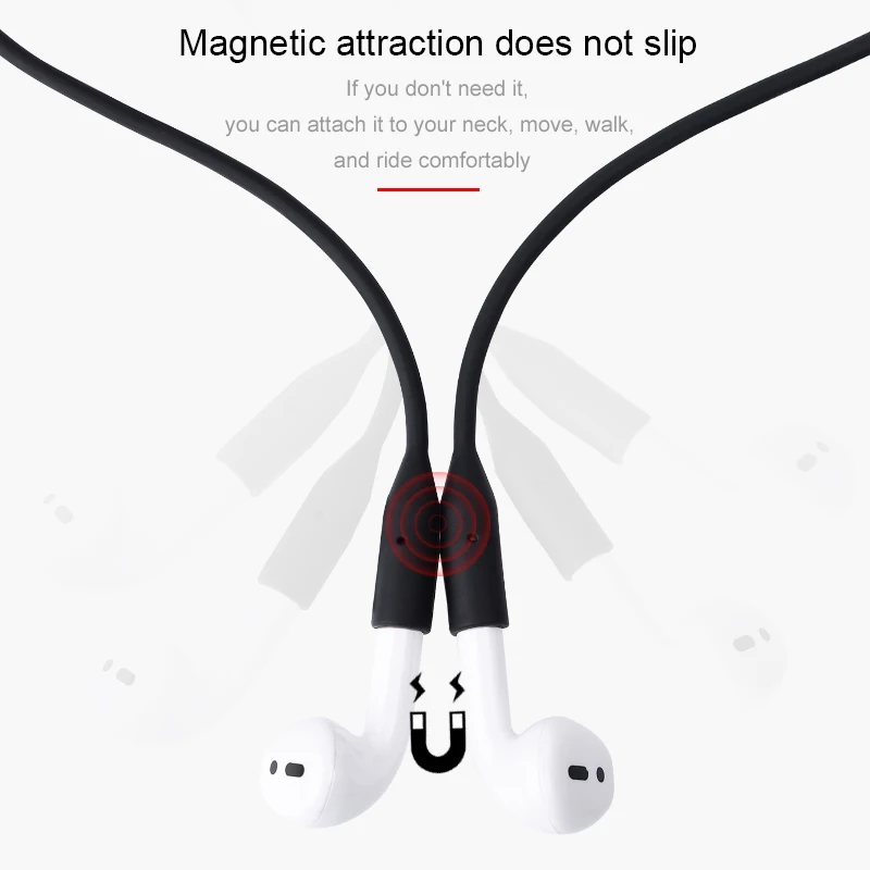 Магнитный ремешок для наушников для Airpods анти-потеря шнура Магнитная веревка для Bluetooth TWS i7s i10 i12 i30 силиконовый шнур-кабель