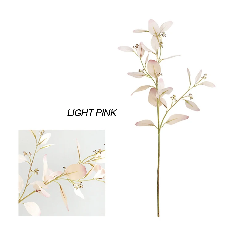 lioght pink 72 см Эвкалиптовый букет ветви деревьев шелк искусственный листья украшения дома DIY цветок аранжирование растение искусственный листва венок - Цвет: lioght pink